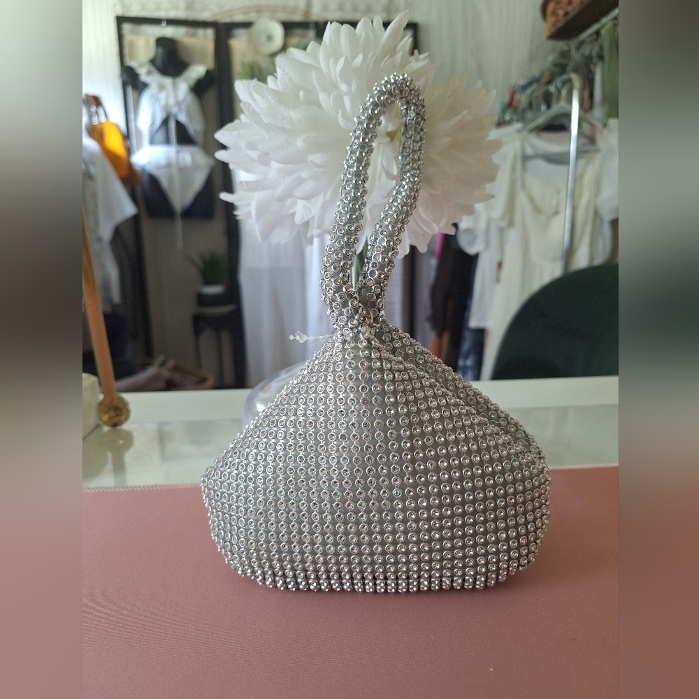 Bcbgeneration Silver Clutch Glamorous Metallic Me… - image 1